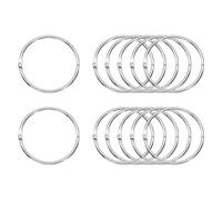 sourcing map 12pcs Binder Rings 3 Inch Loose Leaf Binder Ring Metal Book Rings Colorful Loose Leaf Rings for Index Cards Keychain Key Notebook Rings for Home Office, Silver Tone