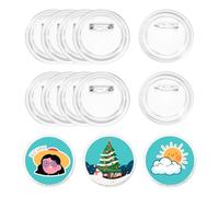 sourcing map 12Pcs Blank Buttons Pin Button Maker Badges Sewing Acrylic Clear 1.73 inch for DIY Crafts Photo, Pin on Clothes, Hats, Bags, Circle Buttons