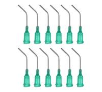 sourcing map 12pcs Blunt Tip Dispensing Needles, 18 Gauge 45 Degrees Bent Dispensing Tips 1" End Angled Dispenser Needle with Luer Elbow Blunt Needle for Oil or Glue Applicator, Green