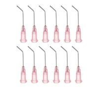 sourcing map 12pcs Blunt Tip Dispensing Needles, 20 Gauge 45 Degrees Bent Dispensing Tips 1" End Angled Dispenser Needle with Luer Elbow Blunt Needle for Oil or Glue Applicator, Pink
