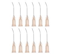 sourcing map 12pcs Blunt Tip Dispensing Needles, 26 Gauge 45 Degrees Bent Dispensing Tips 1" End Angled Dispenser Needle with Luer Elbow Blunt Needle for Oil or Glue Applicator, Light Yellow