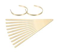 sourcing map 12Pcs Bracelet Blanks, 1/4 x 6inch Bangle Blanks Cuff Bracelet Blanks Copper for DIY Bracelet Jewelry Making(Gold, 1.6mm Thick)