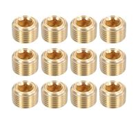 sourcing map 12Pcs Brass Pipe Plug Fitting, 1/8" NPT Male Hex Counter Sunk Plug, Internal Thread Socket Pipe Plug for Closing the End of Pipe, Air Tanks
