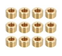 sourcing map 12Pcs Brass Pipe Plug Fitting, 3/8" NPT Male Hex Counter Sunk Plug, Internal Thread Socket Pipe Plug for Closing the End of Pipe, Air Tanks