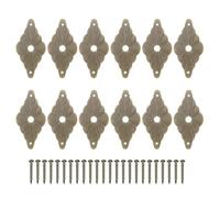 sourcing map 12Pcs Cabinet Knob Backplate,2.36" Backplate Washers Bronze | Diamond Shape Brass,Classical Furniture Decoration Gasket,for Cabinet Drawer Cupboard Doors Hardware
