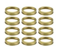sourcing map 12pcs Canning Rings Regular Mouth, 70mm Tinplate Mason Canning Jar Rings Sealed and Leak Proof for Mason Jar Golden