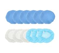 sourcing map 12pcs Car Polisher Bonnet Buffing Pad Set Micro-Fiber Non-Woven Fabric Lamb's Wool Polishing Buffing Pad Cover for 5"-6" Car Buffer Bonnets Polisher