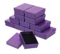 sourcing map 12Pcs Cardboard Jewelry Gift Boxes, 2.6 x 3.3 Inch Bow Jewelry Display Boxes Bulk Sponge Filled Small Jewelry Boxes for Bracelets Necklaces Pendant Jewelry Gift Boxes (Purple)