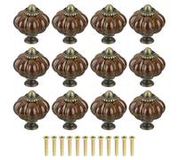 Sourcing Map 12pcs Ceramic Pumpkin Knobs, Coffee Knobs Decorative Pulls, Vintage Drawer Pulls with 12 Screws for Cabinet Drawers, Closets, and Cupboards (38mm/1.5")