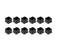 sourcing map 12Pcs Chair Leg Floor Protectors, 29 x 29mm/1.14 x 1.14inch PVC Anti-Slip Square Furniture Leg Feet Cover for Hardwood Floors Patio Chair Table Bed, Black
