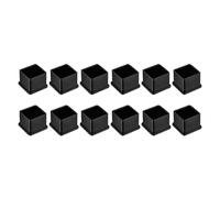sourcing map 12Pcs Chair Leg Floor Protectors, 34 x 34mm/1.34 x 1.34inch PVC Anti-Slip Square Furniture Leg Feet Cover for Hardwood Floors Patio Chair Table Bed, Black