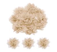 sourcing map 12pcs Chiffon Flowers 3 Inch Khaki Artificial Craft Fake Flowers DIY Fabric Flowers Head for Crafts Clothing, Graduation Headbands Flower, Wedding Home Birthday Party