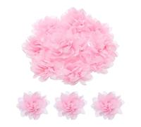 sourcing map 12pcs Chiffon Flowers 3 Inch Light Pink Artificial Craft Fake Flowers DIY Fabric Flowers Head for Crafts Clothing, Graduation Headbands Flower, Wedding Home Birthday Party