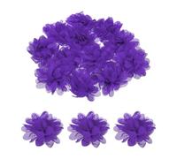 sourcing map 12pcs Chiffon Flowers 3 Inch Purple Artificial Craft Fake Flowers DIY Fabric Flowers Head for Crafts Clothing, Graduation Headbands Flower, Wedding Home Birthday Party