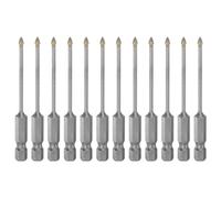 sourcing map 12pcs Concrete Masonry Drill Bits 3mm (1/8") Tungsten Carbide Tip Triangle Drill Bit for Ceramic Tile Brick Glass Plastic Wood, Silver
