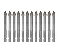 sourcing map 12pcs Concrete Masonry Drill Bits 8mm (5/16") Tungsten Carbide Tip Triangle Drill Bit for Ceramic Tile Brick Glass Plastic Wood, Silver