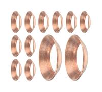sourcing map 12Pcs Copper Flare Gasket, Fit for 1/2" Tube Size, 45 Degree Copper Flare Fitting for Air Conditioner Refrigeration Accessories