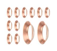 sourcing map 12Pcs Copper Flare Gasket, Fit for 3/8" Tube Size, 45 Degree Copper Flare Fitting for Air Conditioner Refrigeration Accessories