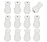 sourcing map 12Pcs Cord Knobs, Wood Cord Tassel Drops Pull End Pendant Hanging Ball Pulls for Window Blinds Shade Curtain Craft, White Cylinder