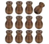 sourcing map 12Pcs Cord Knobs, Wood Cord Tassel Drops Pull End Pendant Hanging Ball Pulls for Window Blinds Shade Curtain Craft, Brown Cylinder