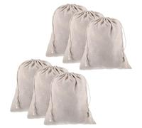sourcing map 12pcs Cotton Storage Bags 10.6" x 12.6" Canvas Drawstring Bags Reusable Packing Storage Muslin Bags with Drawstring for Fruit Onion Clothes Shopping Home Supplies, Beige