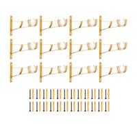 sourcing map 12Pcs Curtain Rod Brackets, 110mm Single Drapery Rod Holders for 1" Pole, Curtain Rods Hook Hangers Support Wall Mount with Screws, Bright Gold