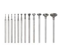 sourcing map 12pcs Diamond Grinding Head 0.8/1/1.2/1.5/2/2.5/3/4/5/6/8/10mm Dia 3/32" Shank Carving Drill Bits Spherical Head Rotary Tool for Polishing, Engraving Jade, Jewelry, Stone, Ceramic