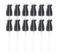 sourcing map 12Pcs Dispenser Bottles Pump, Plastic Foundation Pumps Dispensers Top Replacement with Cover for 20/410 Thread Neck Size Essential Oil Lotion Cosmetic Liquid Dispensing, Black