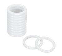 sourcing map 12Pcs Dream Catcher Rings, 1.1" Plastic Macrame Wreath Floral Round Hoop, Plastic Circle O Rings for DIY Crochet Craft Making, Wedding Wreath, Wall Hanging Decor, White
