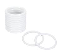 sourcing map 12Pcs Dream Catcher Rings, 1.7" Plastic Macrame Wreath Floral Round Hoop, Plastic Circle O Rings for DIY Crochet Craft Making, Wedding Wreath, Wall Hanging Decor, White