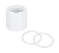 sourcing map 12Pcs Dream Catcher Rings, 1.9" Plastic Macrame Wreath Floral Round Hoop, Plastic Circle O Rings for DIY Crochet Craft Making, Wedding Wreath, Wall Hanging Decor, White