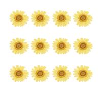 sourcing map 12Pcs Dried Pressed Flowers, 1-1.2" Colorful Dried Pressed Chrysanthemum Flowers Bulk for Nail Art Resin Jewelry Candle Card Making Scrapbook Phone Case Decoration, Lemon Yellow