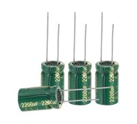 sourcing map 12Pcs Electrolytic Capacitor High Frequency 2200UF 6.3V with Aluminum Radial Leads 10 x 16mm High Ripple Current Low Impedance