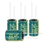 sourcing map 12Pcs Electrolytic Capacitor High Frequency 22UF 450V with Aluminum Radial Leads 13 x 21mm High Ripple Current Low Impedance