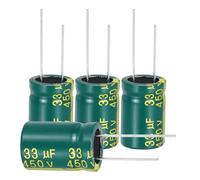 sourcing map 12Pcs Electrolytic Capacitor High Frequency 33UF 450V with Aluminum Radial Leads 16 x 25mm High Ripple Current Low Impedance