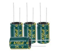 sourcing map 12Pcs Electrolytic Capacitor High Frequency 4700UF 25V with Aluminum Radial Leads 16 x 25mm High Ripple Current Low Impedance