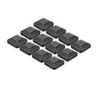 sourcing map 12Pcs Fence Post Caps, 2.8" x 2.8" Heavy Duty Aluminum Post Cap Square Cover Top Pressure Fit for Metal Wood Fence Deck Mailbox Patio, Black
