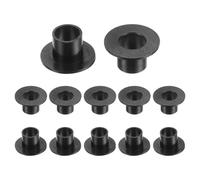 sourcing map 12pcs Flanged Sleeve Bearings Plastic Bushings ID 9mm x OD 11mm x Length 11.1mm Nylon Bushings, Black