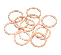 sourcing map 12Pcs Flat Washer, M24 Copper Washers Copper Sealing Ring Crush Washer Kit Assortment, 24mm ID, 30mm OD, 2mm Thick for Bolts Screws Machinery Repair