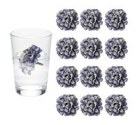 sourcing map 12Pcs Floating Flowers for Centerpieces, Blue Purple Hydrangea Silk Faux Flower Heads for Floating Candles Vases Filler Party Home Table Wedding Centerpieces Decoration
