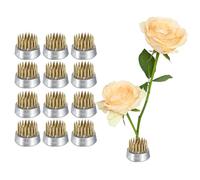 sourcing map 12pcs Flower Frog, Round Brass Floral Frogs, Flower Arranger Fixed Tool Pin Frog for Flower Arrangement Vase, Fixation and Decoration (Gold, 0.9inch)