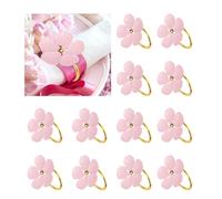 sourcing map 12Pcs Flower Napkin Rings, Alloy Floral Serviette Buckles Holders for Dining Table Decorations Wedding Birthday Holiday Party, Pink
