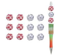 sourcing map 12Pcs Flower Rhinestone Beads for Pens 0.8 Inch Rose Shape Fancy Focal Beads Bling Rhinestone for Beadable Pens Jewelry Making Keychain DIY Handicrafts(Red, Gray)