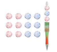 sourcing map 12Pcs Flower Rhinestone Beads for Pens 0.8 Inch Rose Shape Fancy Focal Beads Bling Rhinestone for Beadable Pens Jewelry Making Keychain DIY Handicrafts(Pink, Sky Blue)