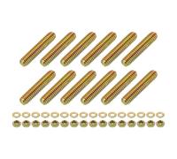 sourcing map 12Pcs Fully Threaded Rod, 5/16" UNC x 1-1/2" Length Zinc-Plated Carbon Steel Fully Threaded Studs with Nuts and Washers for Clamps, Hangers and U-Bolts, Color Zinc