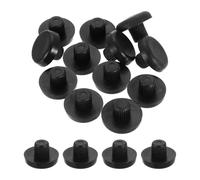 sourcing map 12Pcs Glass Table Top Bumpers with Stem, 10mm/0.39" Rubber Bumper Grippers Anti Slip Table Spacers for Patio Cabinet Furniture (Fits 3/8Inch Hole), Black