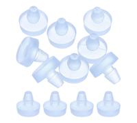 sourcing map 12Pcs Glass Table Top Bumpers with Stem, 6.5mm/0.26" Rubber Bumper Grippers Large Base Anti Slip Table Spacers for Patio Cabinet Furniture (Fits 1/4Inch Hole), Clear