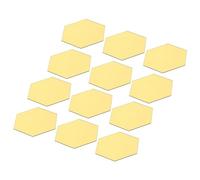 Sourcing Map 12Pcs Gold Hexagon Shape Mirror Tiles, 3.15" x 2.76" Wall Acrylic Mirror Self-Adhesive Wall Decor
