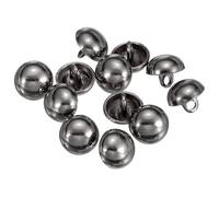 sourcing map 12pcs Half-Domed Metal Sewing Buttons, 10mm / 0.39" Half Round Mushroom Pearl Cap Metal Buttons with Shank for Blazer Suit Coat Jacket Cloth Garment Decoration, Black