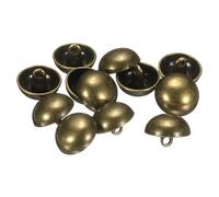 sourcing map 12pcs Half-Domed Metal Sewing Buttons, 15mm / 9/16" Half Round Mushroom Pearl Cap Metal Buttons with Shank for Blazer Suit, Coat, Jacket Cloth Garment Decoration, Bronze